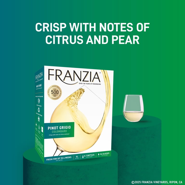 Franzia Pinot Grigio/Colombard, White Wine, 5L - Walmart.com