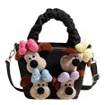 thumbnail image 5 of Bolso de lona con diseño de muñeca de dibujos animados para mujer, nuevo bolso de mano de lona de nicho, bonito bolso de mensajero de hombro con muñeca, 2025, 5 of 5
