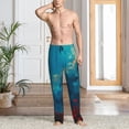 thumbnail image 2 of Sigee Tower And Red Roses print Men's Pajama Pants Lounge Sleep Bottoms with Elastic Waistband and Pockets-XX-Large, 2 of 6
