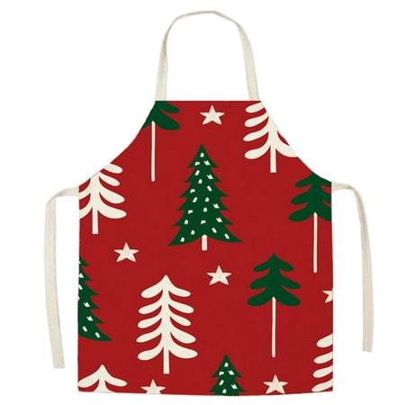 

ERTUTUYI 1 Piece Christmas Chef Apron Adjustable Cooking Apron For Xmas Party Men Women Kitchen Restaurant House Home Gardening Cleaning