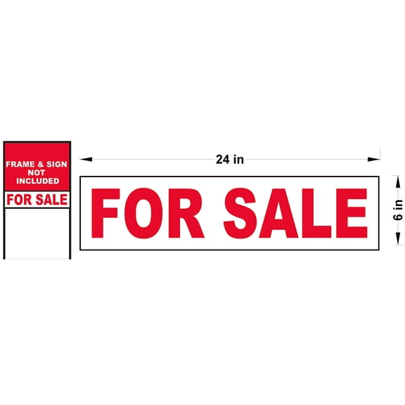5 Pack Premium Metal Sign Rider 6” x 24" (FOR SALE) Printed Double Sides