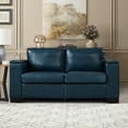 thumbnail image 2 of Modern Faux Leather Loveseat, 2 Seats Upholstered Couch With Cup Holders and Storage For Living Room Office Apartment, 2 of 10