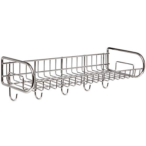 Mygift Stainless Steel Wall Mounted Storage Shelf Utility Rack Hook Hanger Canada - Stainless Steel Wall Rack With Hooks Mygift Stainless Steel Wall Mounted Storage Shelf Utility Rack Hook Hanger Canada - Stainless Steel Wall Rack With Hooks