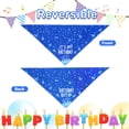 thumbnail image 5 of Dog Birthday Bandana Blue Boy XLarge 1PCS, Durable Triangle Reversible Scarf Bibs Handkerchief for Puppy Pet, 5 of 5