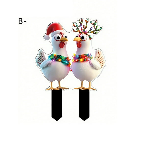 Christmas Animals Outdoor Garden Decoration – 2D Flat Yard Signs with Ground Stakes – Holiday Lawn Decor for Patio, Lawn, and Christmas Gift Giving