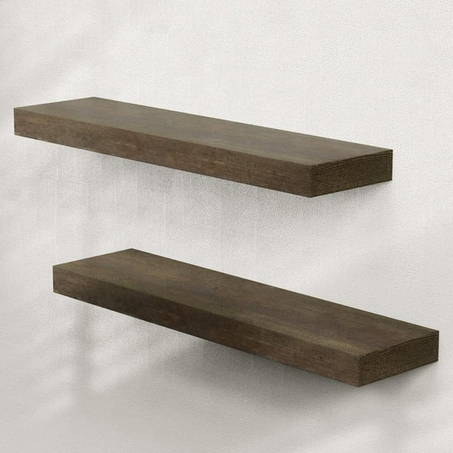 Set 2 Repisas Flotantes Minimalista Modernas 60x15cm, Estantes Flotantes de Pared, Estantes Flotantes, Repisas Flotantes Montadas, Repisas Flotantes Modernas, Resistentes Repisa Madera Rústicos