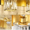 thumbnail image 3 of 6 Light Modern Crystal Bathroom Vanity Lights Gold Bathroom Light Fixtures Crystal Vanity Shower Lights Over Mirror, Mirror Glass Crystal Bathroom Vanity Lighting Fixtures, Square Shade, 3 of 7