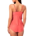 thumbnail image 4 of Women Two Piece Swimsuit Tankini Top with Briefs Layered Ruffle Beach Swimwear Tummy Control Bathing Suit, 4 of 7