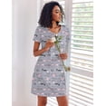thumbnail image 2 of Ekouaer Cotton Nightgowns for Women 3 Pack Sleepshirts Short Sleeve Night Shirt Tshirt Night Gown Soft Sleepwear Print Sleep Dress, 2 of 6