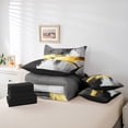 thumbnail image 6 of Homewish Vintage Aesthetic Twin Bedding Sets 7-Piece for Teens Boys Girls,Abstract Artwork Bedding Comforter Set Microfiber,Black Golden Grey Breathable Sheet Sets,Luxury Bedroom Decor,Reversible, 6 of 8