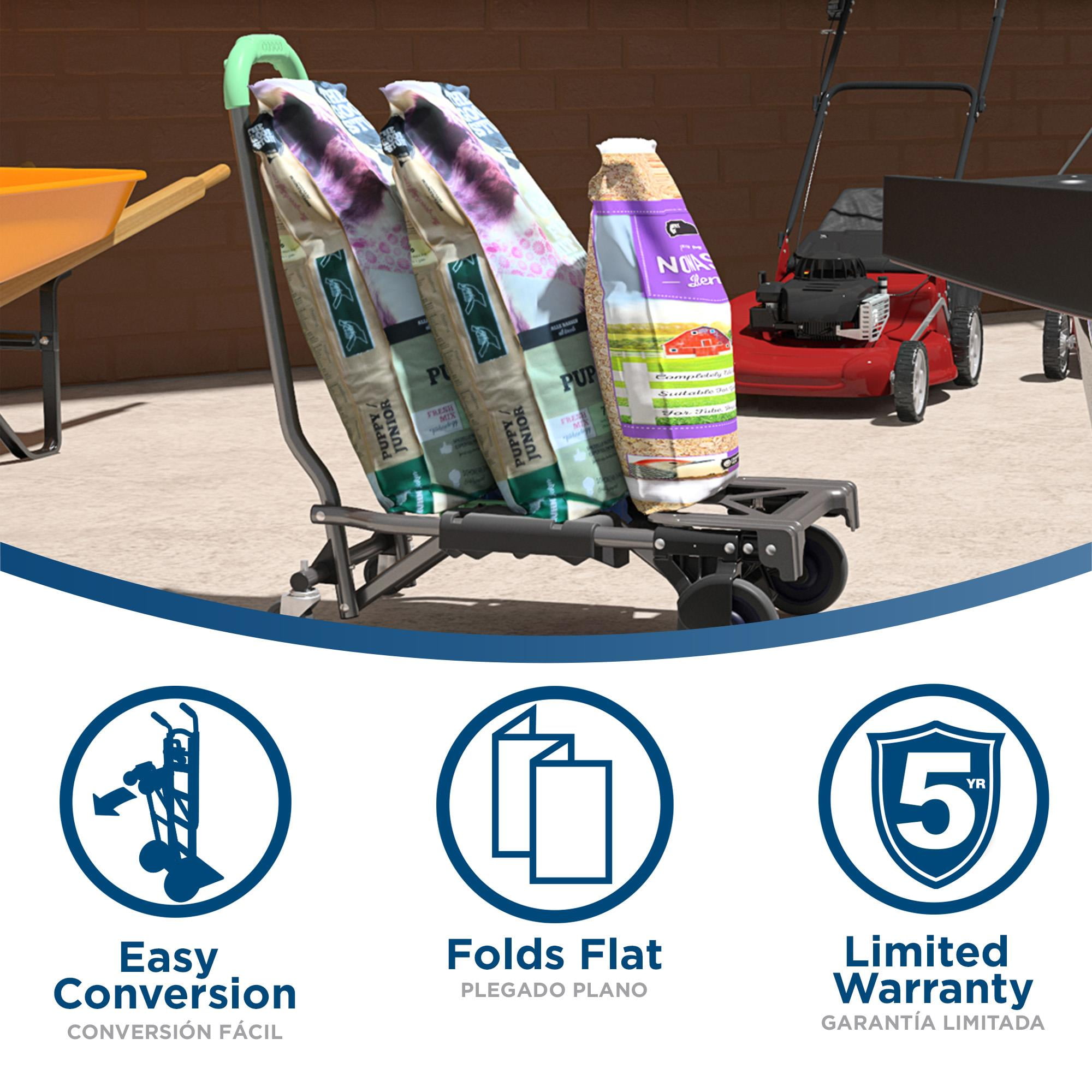 Cosco Shifter Multi-Position Folding Hand Truck and Cart, Green