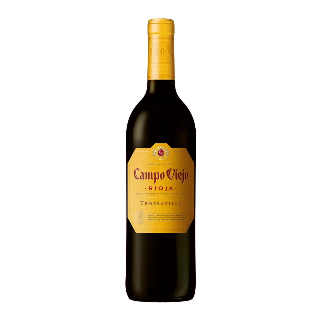 Campo Viejo Tempranillo Red Wine Rioja Spain 750 ml Glass Bottle 13.5% ABV with Rich Flavor Notes
