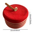 thumbnail image 5 of Cesta de almacenamiento de cuerda redonda con tapa, contenedor de almacenamiento vacío, caja decorativa hecha a mano Manzana, 5 of 5