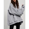 thumbnail image 3 of KelaJuan Women's Autumn Long Hooded Sweatshirt Long Sleeve Solid Color Hoodie with One Kangaroo Pocket, 3 of 6