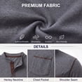 thumbnail image 4 of GIRUNS Men's Henley Shirts Long Sleeve Button T-Shirt Casual Stylish Cotton Pullover Shirt with Pocket Dark Gray L, 4 of 7