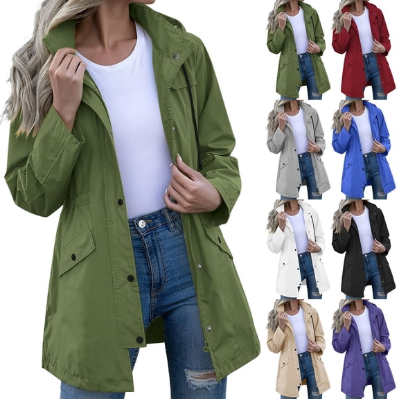 Sheghy Jackets for Women 100%Cotton Women's Long Windproof and Waterproof Jacket