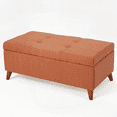 thumbnail image 6 of Home Decor | Tufted Ainsley Button Storage Ottoman Bench with Hinged Lid for Living Room & Bedroom, Solid Wood Leg, 6 of 10