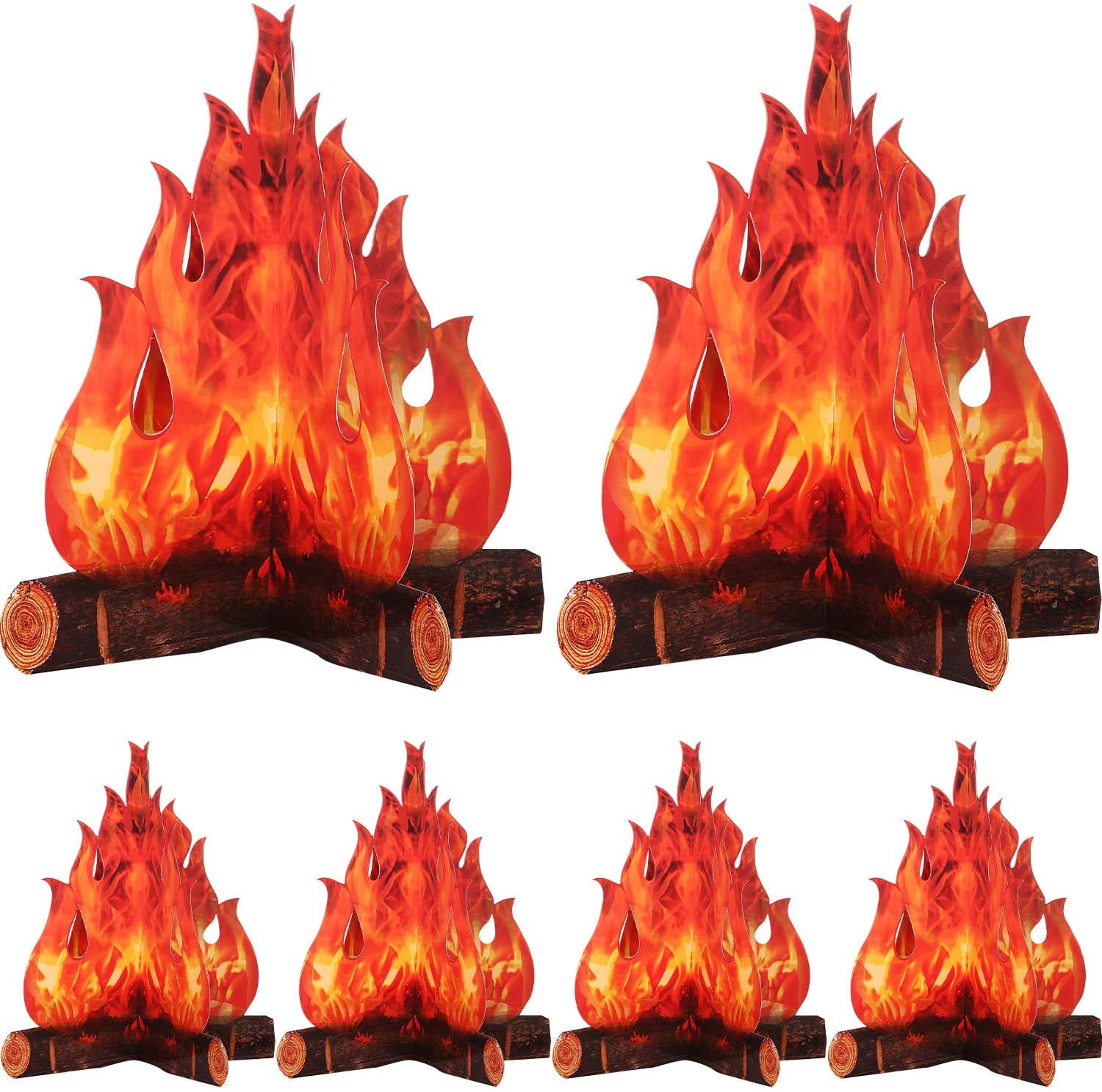 3D Decorative Cardboard Campfire Centerpiece Artificial Fire Fake Flame Paper... 