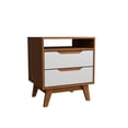 thumbnail image 4 of Kappesberg Paris 2-Drawer Nightstand with Open Shelf and Built-in Handles - Golden Oak/White - for Adults and Teens, 4 of 8