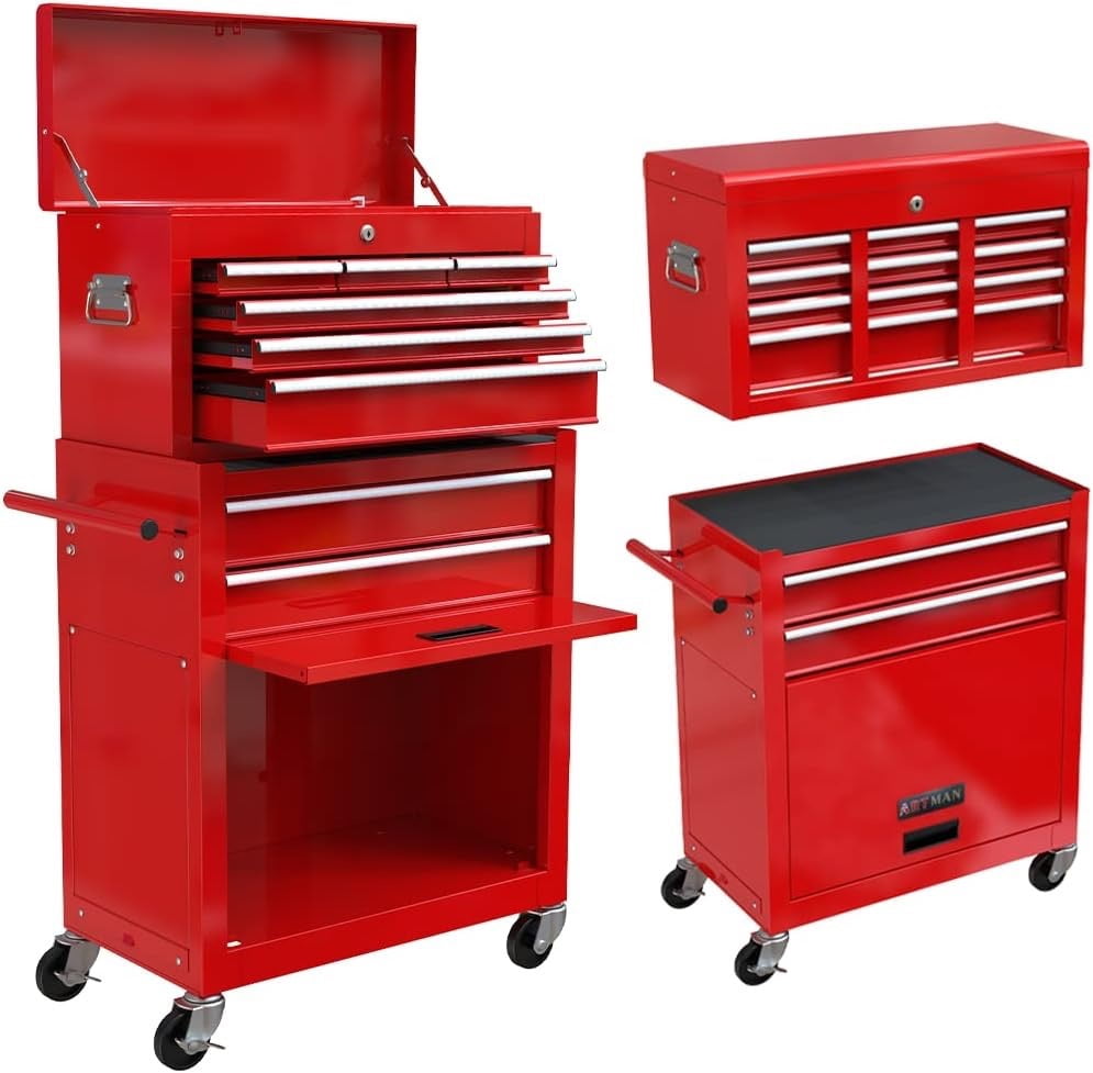 8Drawer Tool Chest High Capacity Rolling Tool Chest with Wheels and