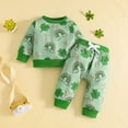 thumbnail image 2 of JUMEYU Cute Baby Boy Clothes Winter Toddler Boy Baby Clothes Fall Outfits Long Sleeve Sweatshirt Pants Winter Clothing 3 6 9 12 24 Months 2T 3T 4T (Green,3-6 Months), 2 of 6