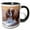 Black/White, variant on 3drose, Cavalier King Charles Spaniel Puppy Reclining on the Carpet., 11oz Magic Transforming Mug