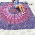 thumbnail image 4 of Bless International Indian hippie Bohemian Psychedelic Golden Blue Peacock Mandala Wall hanging Bedding Tapestry (Purple Pink, Queen (84x90Inches)(215x230Cms)), 4 of 4