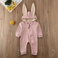 thumbnail image 2 of Qiylii Newborn Baby Romper, Cute Rabbit Ears Hooded Zipper Bodysuit,0-24M, 2 of 7