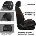 thumbnail image 6 of Fit for NISSAN SENTRA 2019 Seat Cover, PU Leather 5 Piece Full Set With Lumbar Support Non-slip, Black and Brown Car Seat Covers, Protect Car Seats, 6 of 7