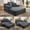 Dark Gray, variant on 60" Plush Corduroy Convertible Sofa Bed, Adjustable Fabric  Sleeper Sofa with storage pocket, Queen Size Fabric Sofa Bed with spring cushion for apartment small space, Dark Gray