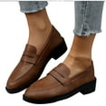 thumbnail image 4 of Wowcloth British Style Loafers for Women – Fashionable Casual Slip-On with Round Toe & Low Heel for Spring Summer Comfort New Arrivals,Plus Size, 4 of 9
