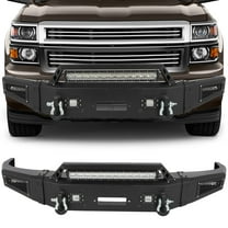 ECCPP Off Road Front Bumper Compatible for 2011-2014 for Chevy Silverado 2500, with Winch Plate and D-rings LED Lights