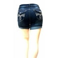 thumbnail image 4 of Give me Five Women's Plus Size Dark Blue Denim Jeans Short Stretch, 4 of 4
