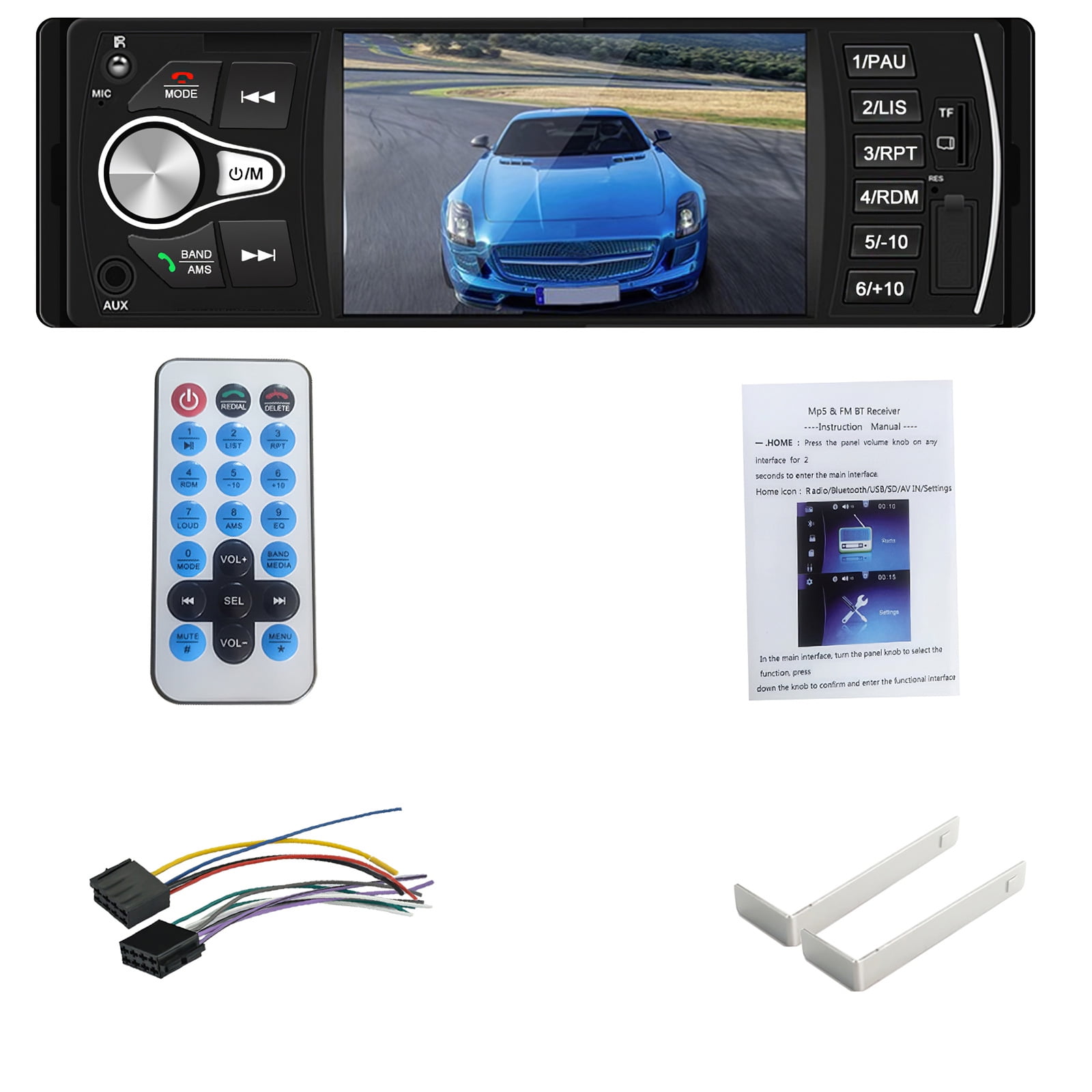 Automotive Bluetooth Wireless Music MP5 Player FM Radio Aux USB Input 