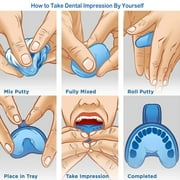 Dental Impression Mold Kit Home DIY Kit Everything Included for Retainer Grillz Aligners Dentures Molds(Upper+Lower 4 Sets)