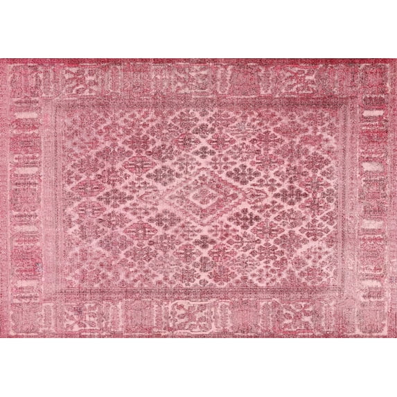 Ahgly Company Indoor Rectangle Contemporary Red Persian Area Rugs, 4' x 6'