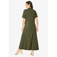 thumbnail image 2 of Jessica London Women's Plus Size Stretch Cotton Button Front Maxi Dress, 2 of 3