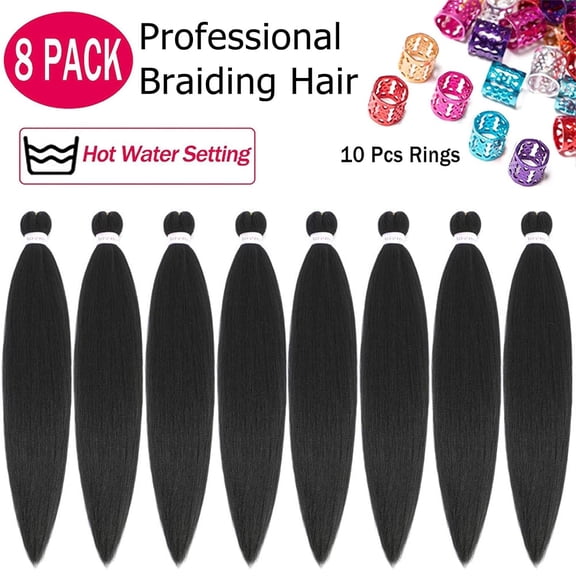 WEIF-Pre Stretched Braiding Hair Long Braid 20 Inch 8 Packs Professional Braiding Hair Extensions Synthetic Crochet Twist Braids (20 Inch, 2#)
