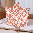 thumbnail image 5 of Orange Daisy Flower White Petals Pattern Hooded Bath Towel，50"x30" for Ages 3 To 12 Kids, Quick Dry Lightweight Soft Microfiber Hood Beach Towel Cover Up for Kids, 5 of 7