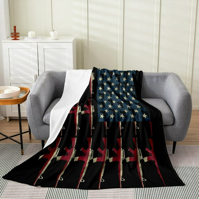 Xihbxyly Manta con La Bandera de Ee. Uu., Manta de Franela Suave, Funda de Sofá Decorativa y Ligera, Acogedora Compañera de Camping, para Uso En Interiores y Exteriores, Regalo Perfecto para Todas La