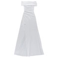 thumbnail image 4 of Faldas largas Vestido sin espalda para mujer, vestido de fiesta de cóctel cómodo sin mangas con hombros descubiertos y abertura alta Cgtredaw Blanco T L para Mujer, 4 of 9