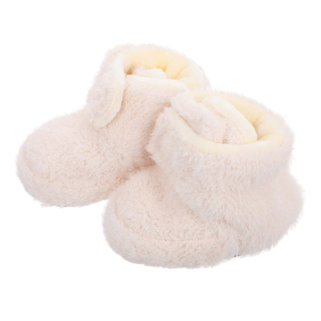 Warm Booties Newborn Infant Soft Slippers Socks for Boy Girl Winter Non Slip Shoes Comfortable and Breathable Beige 1Pair
