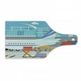 thumbnail image 1 of Airport Cutting Board, Transportation Cartoon Composition of Loading Freight Containers in Cargo Plane, Decorative Tempered Glass Cutting and Serving Board, in 3 Sizes, by Ambesonne, 1 of 2
