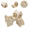 thumbnail image 6 of Bothyi Wooden Hamster Hideout House Rat Playground Small Pets Activity Toy Habitat Maze, 6 of 8