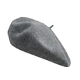 thumbnail image 4 of Qarigey Sombrero de boinas de moda hecho a mano con materiales de primera Gorro británico Gorros de invierno Gorros Sombreros Gris jaspeado oscuro, 4 of 6