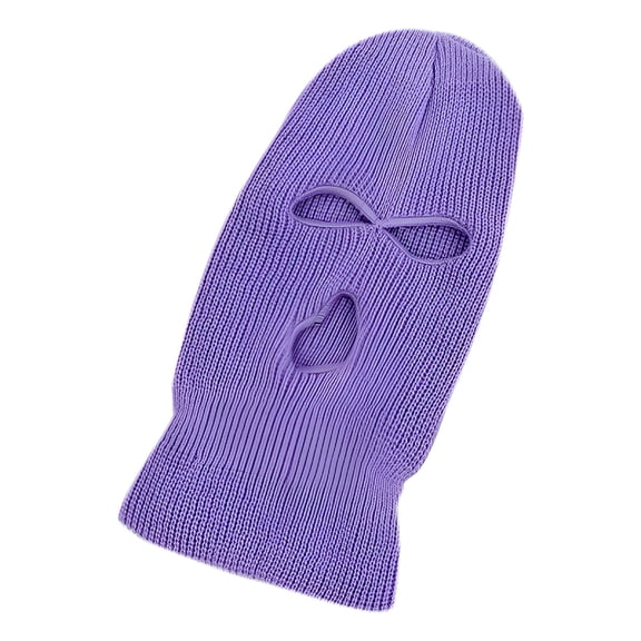 TELOLY 3-Hole Ski Mask Full Face Woolen Knitted Hat Warm Outdoor Cycling Mask Windproof Balaclava Candy Colored Unisex Beanie Winter Knitted Soft Warm Hat for Men/Women