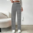 thumbnail image 5 of Maean Women's Striped Pants Fleece Fuzzy Lined Straight Leg Loose Trousers Casual High Waist Sweatpants, 5 of 7