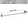 thumbnail image 3 of 1PC Wall Mounted Stainless Steel Kitchen Hanging Rail with 10 Movable Sliding Hooks, Multi-Purpose Utensil & Cookware Storage Organizer Rack, 3 of 9