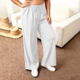 thumbnail image 5 of SBYOJLPB Women's Plus Size Pants Solid Color Elastic Waist Drawstring Pants with Pocket, 5 of 7