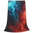 thumbnail image 2 of Fotbe Red And Blue Fire Manta de Franela Acolchonada con Estampado, Súper Suave y Esponjosa, Extra Grande para Sofá, Cama, Uso Todo el Año-60"x50", 2 of 7